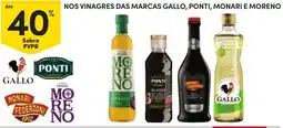 Continente nos vinagres das marcas gallo, ponti, monari e moreno promoção