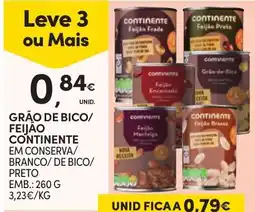 Continente Grão de bico/feijão continente promoção