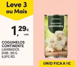 Continente Cogumelos continente laminados promoção