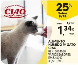 Continente alimento humido p/ gato ciao promoção