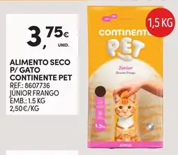 Continente alimento seco p/ gato continente pet junior frango promoção