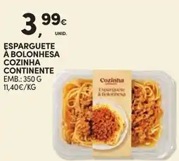 Continente Esparguete à bolonhesa cozinha continente promoção