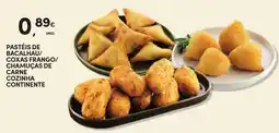 Continente Pastéis de bacalhau/coxas frango/chamuças de carne cozinha continente promoção
