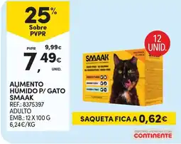 Continente Alimento húmido p/ gato smaak promoção