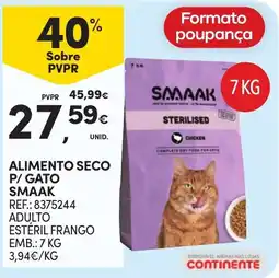 Continente alimento seco p/ gato smaak promoção