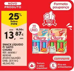 Continente Snack líquido p/ gato churu promoção
