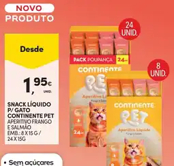 Continente Snack líquido p/ gato continente pet promoção