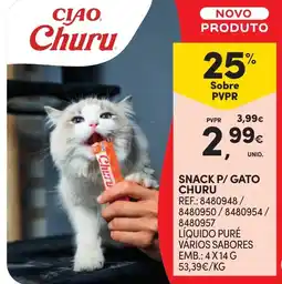 Continente Ciao Churu snack p/ gato churu promoção