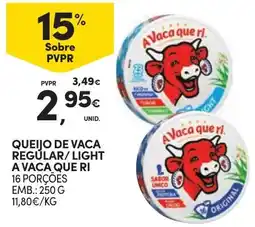 Continente Queijo de vaca regular/light a vaca que ri promoção