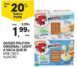 Continente Queijo palitos original/light a vaca que ri promoção