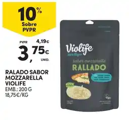 Continente Rallado sabor mozzarella violife promoção