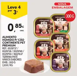 Continente Alimento Humido P/ Cão Continente Pet Premium promoção