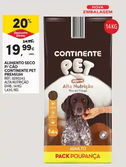 Continente Alimento seco p/ cão continente pet premium alta nutrição promoção