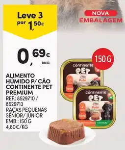 Continente Alimento húmido p/ cão continente pet premium promoção