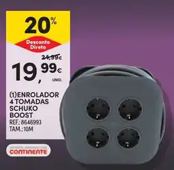Continente enrolador 4 tomadas schuko boost promoção