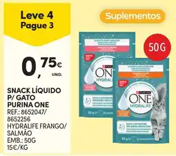 Continente Snack líquido p/ gato purina one promoção