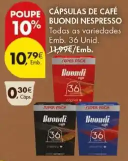 Pingo Doce Cápsulas de café buondi nespresso promoção
