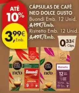 Pingo Doce Cápsulas de café neo dolce gusto promoção