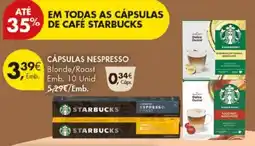 Pingo Doce cápsulas nespresso starbucks blonde/roast promoção