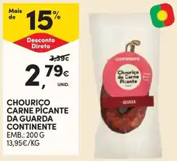 Continente Chouriço de carne picante da guarda continente promoção