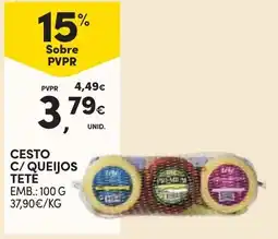 Continente cesto c/ queijos tete promoção