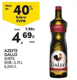 Continente Azeite gallo subtil promoção