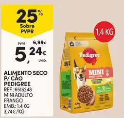 Continente alimento seco p/ cão pedigree mini adulto frango promoção