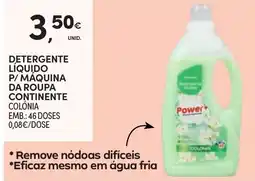 Continente Detergente líquido p/ máquina da roupa continente colônia promoção