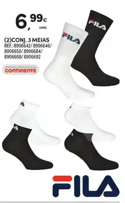 Continente Fila 3 meias promoção
