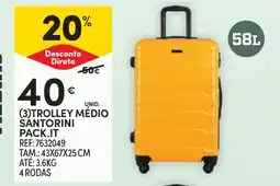Continente Trolley médio santorini pack.it promoção