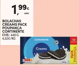 Continente Bolachas creams pack poupança continente promoção
