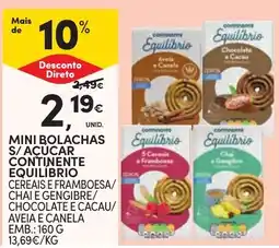 Continente Mini bolachas s/ acucar continente equilíbrio promoção