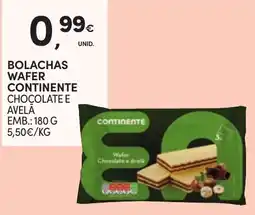 Continente Bolachas wafer continente chocolate e avelã promoção