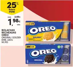 Continente Bolachas recheadas oreo original/golden promoção