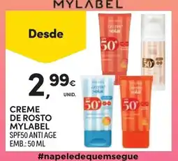 Continente creme de rosto mylabel promoção