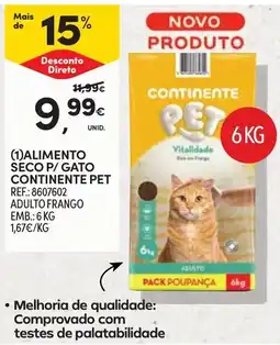 Continente alimento seco p/ gato continente pet promoção