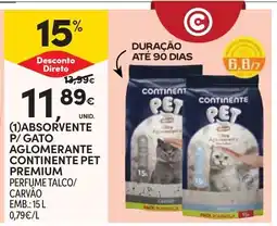 Continente absorvente p/ gato aglomerante continentepet premium promoção