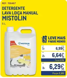 Makro Detergente lava loiça manual mistolin promoção