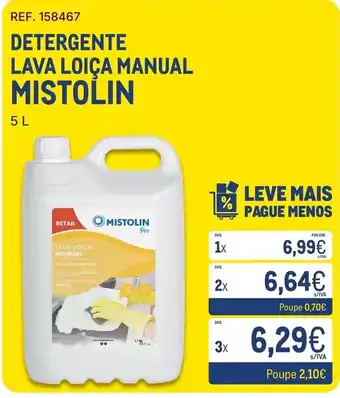 Detergente lava loiça manual mistolin