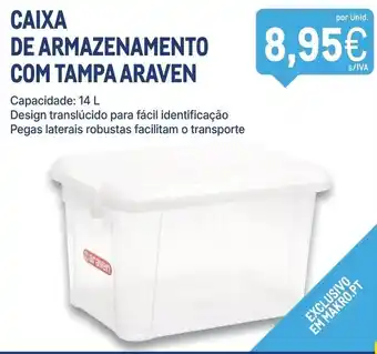 Caixa de armazenamento com tampa araven
