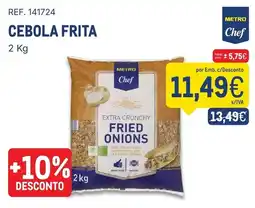 Makro Cebola frita metro chef promoção
