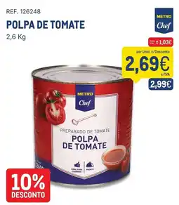 Makro Polpa de tomate metro chef promoção