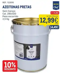 Makro Azeitonas pretas metro chef promoção