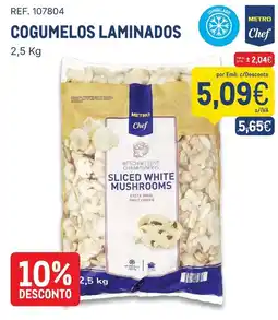 Makro Cogumelos laminados metro chef promoção