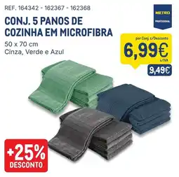 Makro Conj. 5 panos de cozinha em microfibra promoção