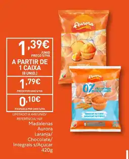 Recheio Madalenas Aurora Laranja/Chocolate/Integrais s/Açúcar promoção