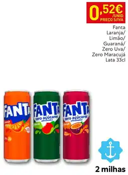 Recheio Fanta zero açúcares promoção