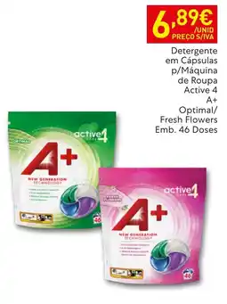 Recheio Detergente em Cápsulas p/Máquina de Roupa Active 4 A+ Optimal/Fresh Flowers promoção