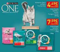 Recheio Purina one alimento seco p/gato esterilizado salmão/júnior frango e arroz promoção