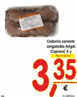 Casa Cheia Codorniz corrente congeladas Avigal promoção